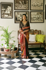 3 color vintage saree